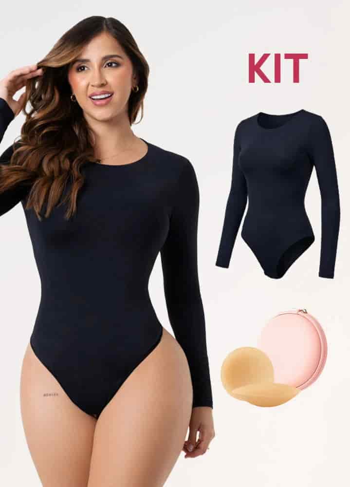 Kit Cero Marcas Salome: Body Manga Larga TD03L5 + Cubre Pezones - miniatura 5