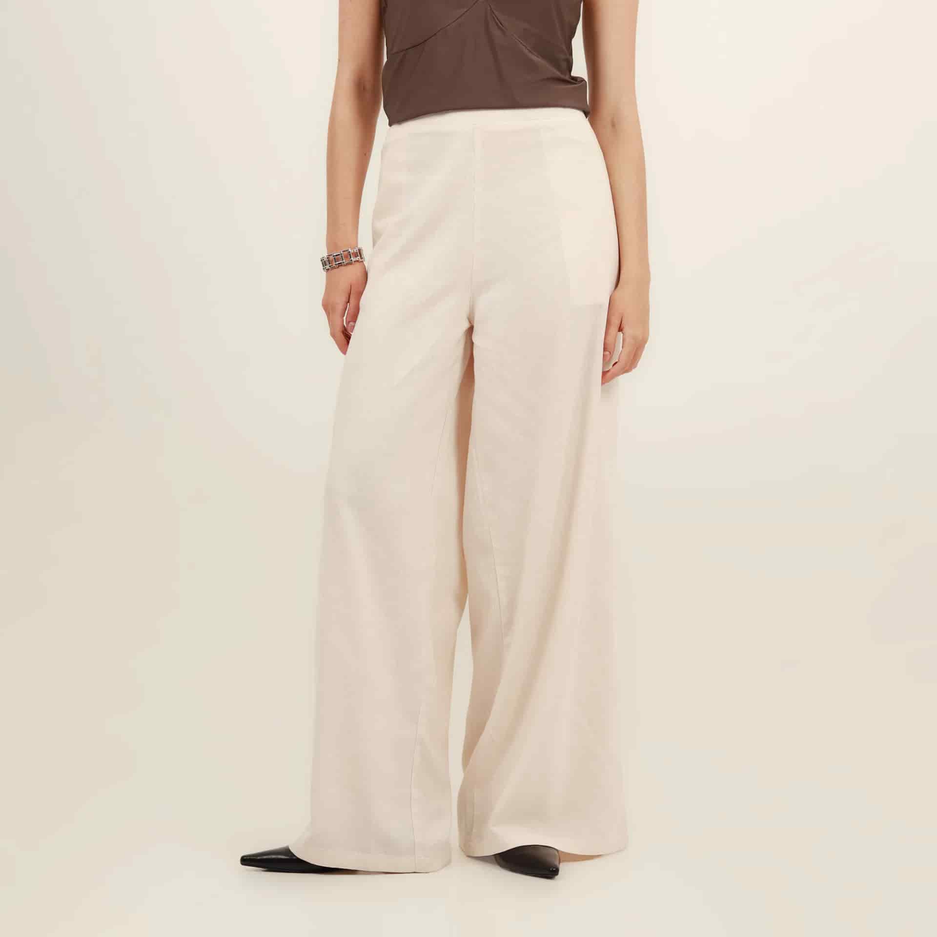 Pantalón palazzo bota ancha con elastico en cintura - miniatura 3