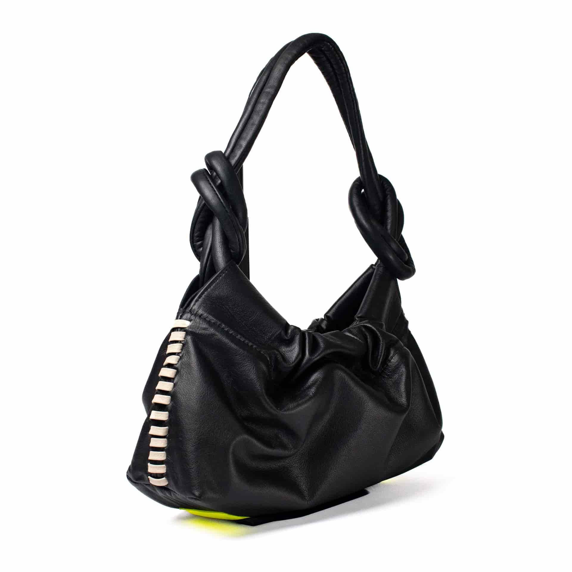 CHUNKIE baguette BAG - black x beige weave - miniatura 2
