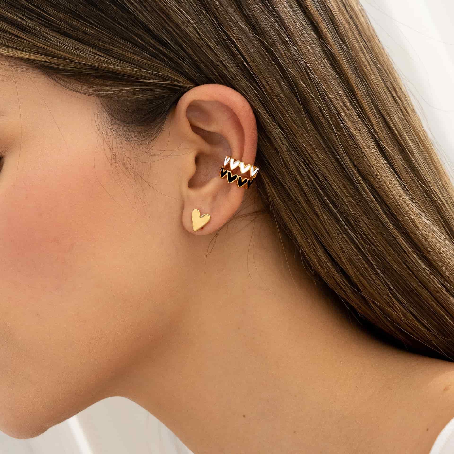 Set De Aretes 1 Par De Topos Y 2 Earcuff - miniatura 2