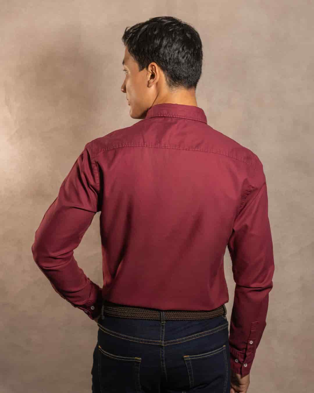 Camisa Antimanchas Oxford Vino - miniatura 3
