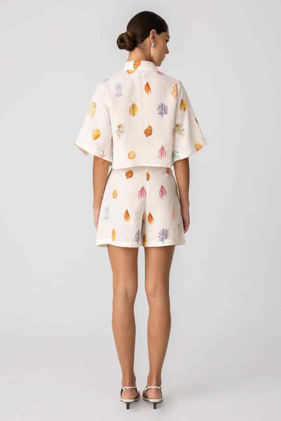 Women's linen shirt white zuyder - miniatura 2