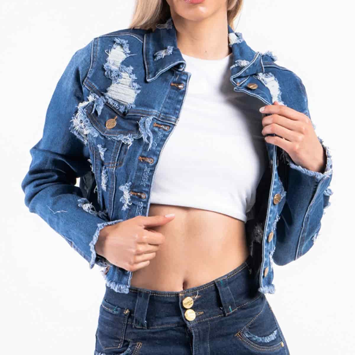 Chaqueta Corta Denim Slim Liang - miniatura 1