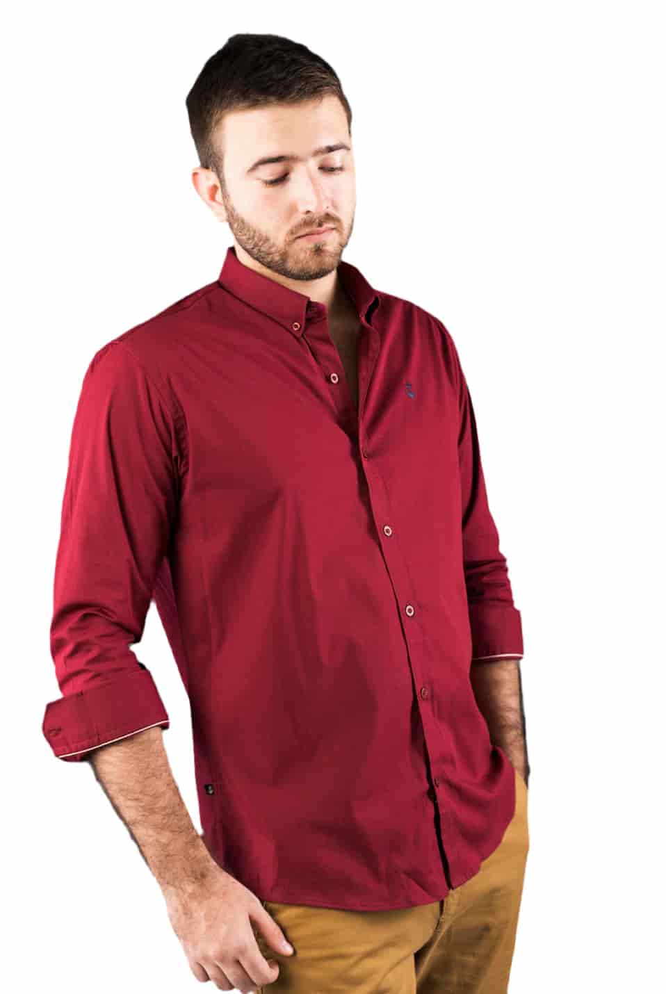 Camisa Rojo Oscuro A Navy - miniatura 2