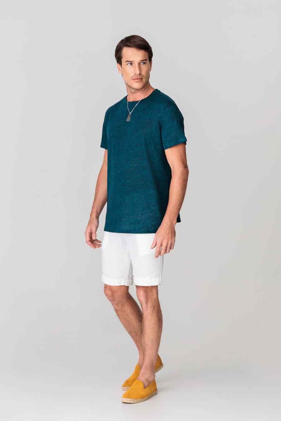 Men's linen bermuda white - miniatura 3