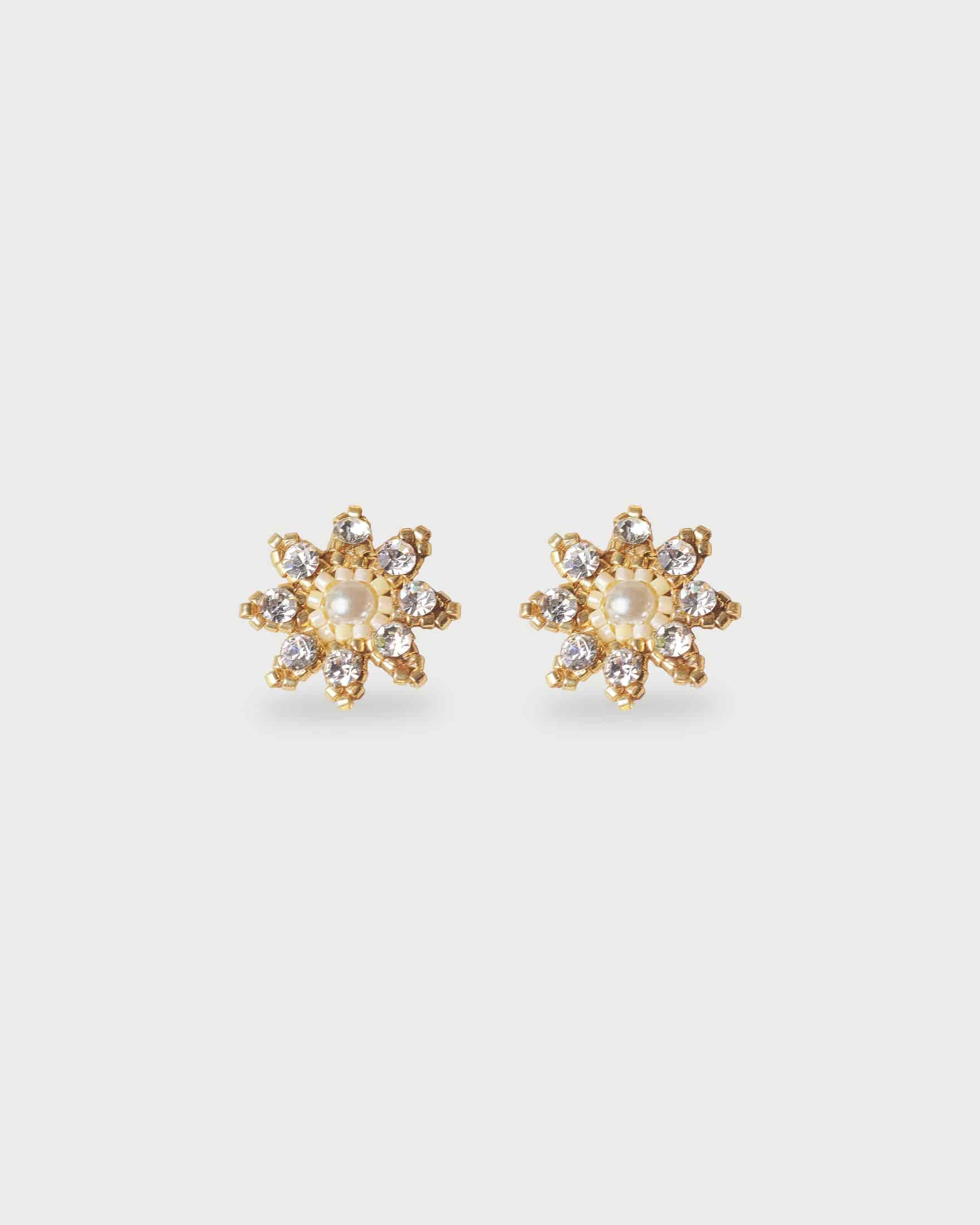 Aretes Tejidos Flor Mini - miniatura 1