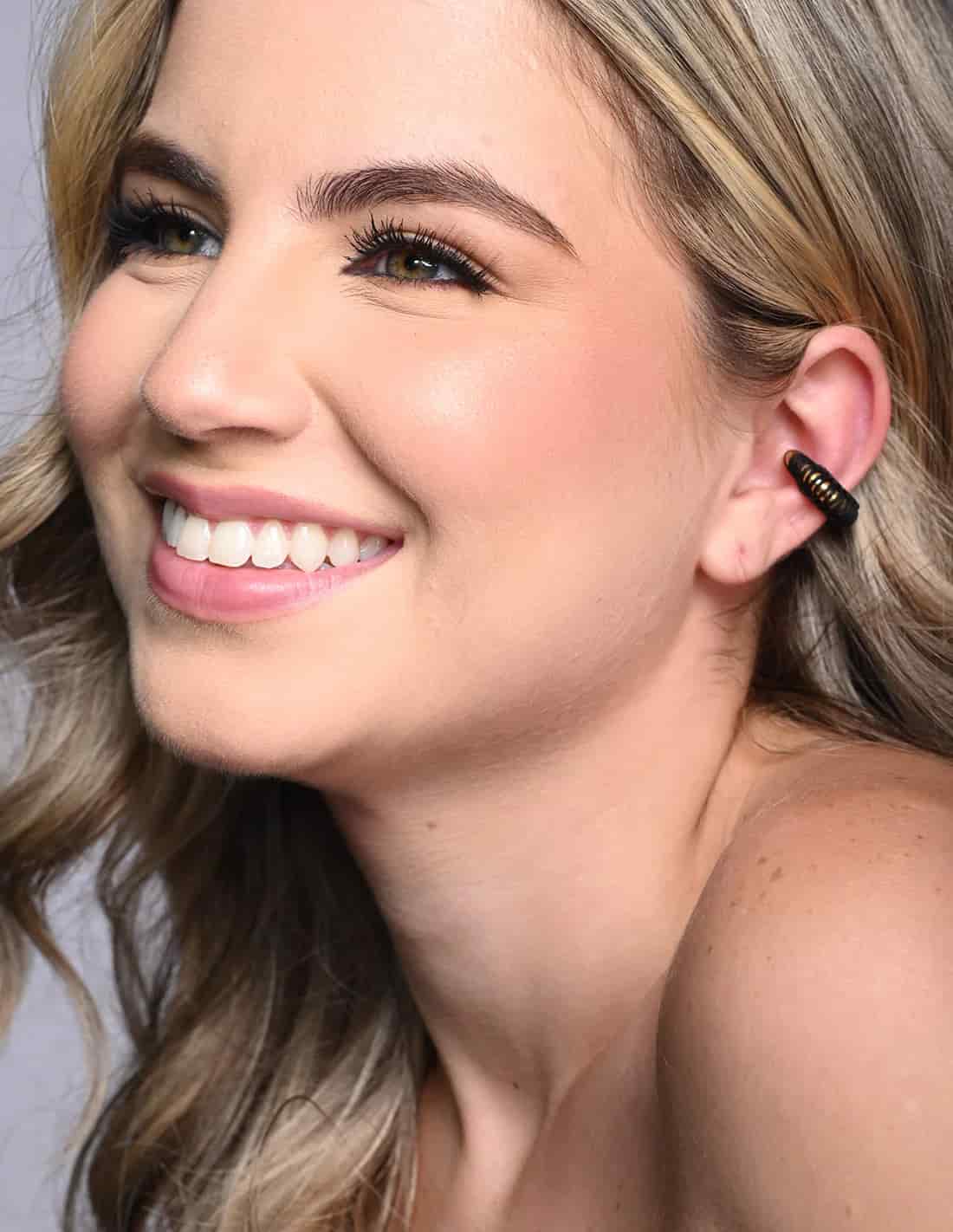 Ear Cuff Luna Llena Negro - miniatura 1
