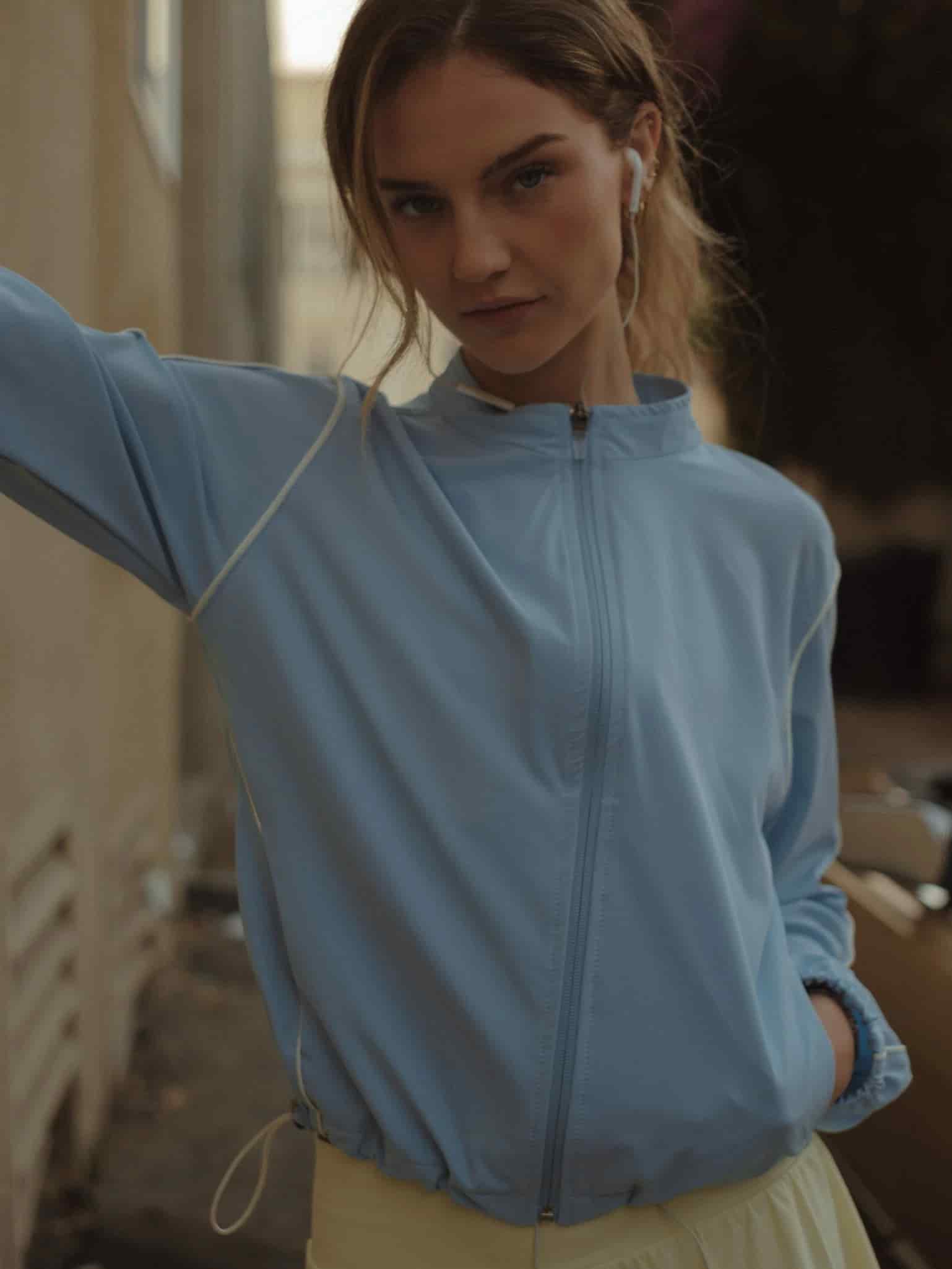 LINE WINDBREAKER JACKET - BABY BLUE - miniatura 1