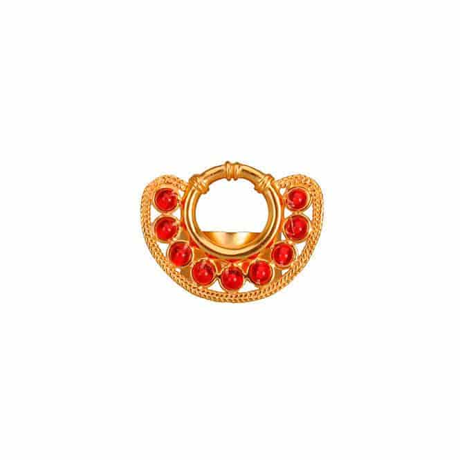 Anillo nariguera círculos rojo - miniatura 1
