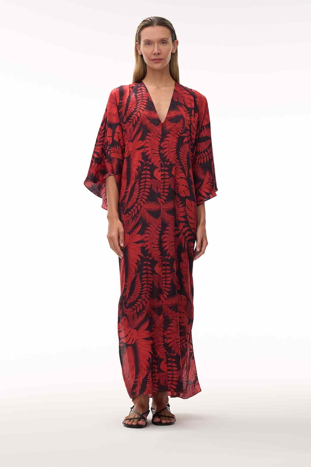 Mercedes Silk Jacquard Tunic / Cherry Rainforest - miniatura 2