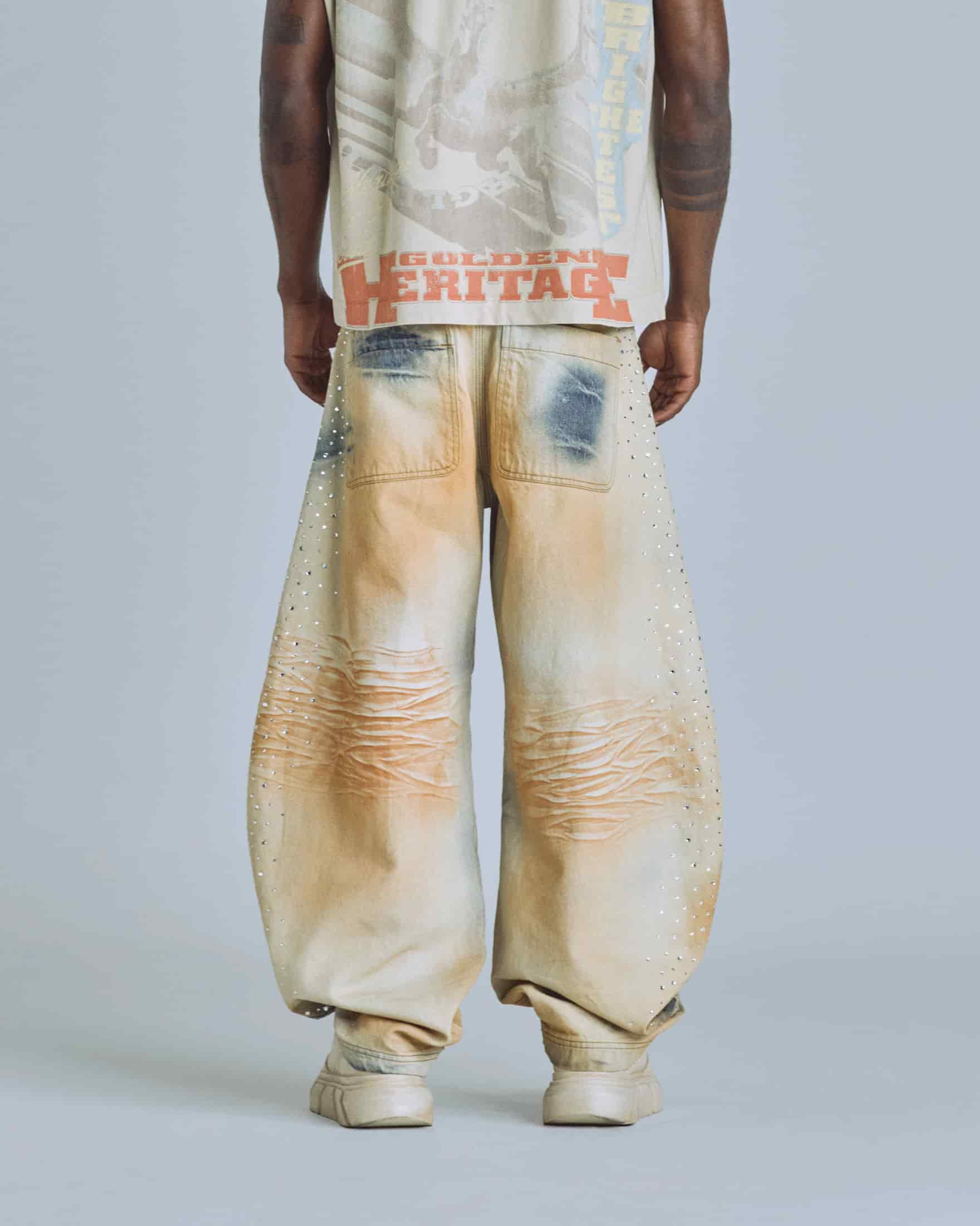 Golden Heritage Pearled Barrel Jeans Oasis Blue - miniatura 7