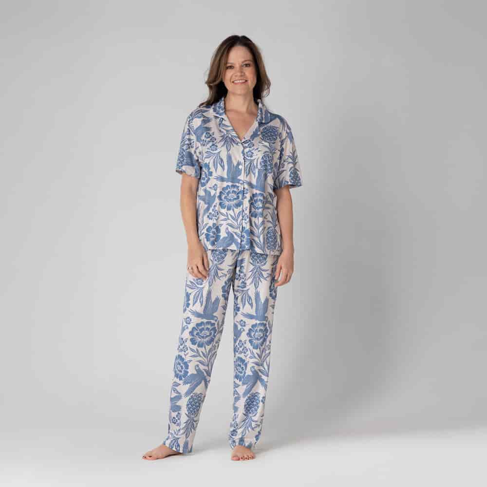 Conjunto de Pijama Pantalón Largo Trópico Azul. - miniatura 1