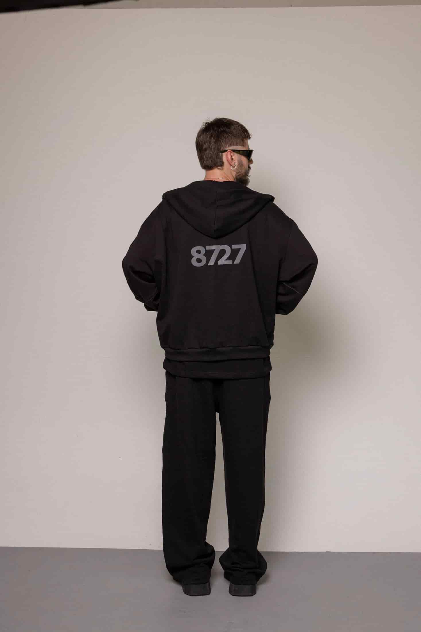 SET HOODIE Y SUDADERA 8727 -NEGRO - miniatura 5
