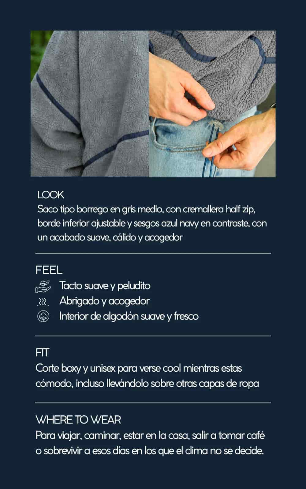 SACO OVEJERO BOXY CAFÉ - UNISEX - miniatura 17