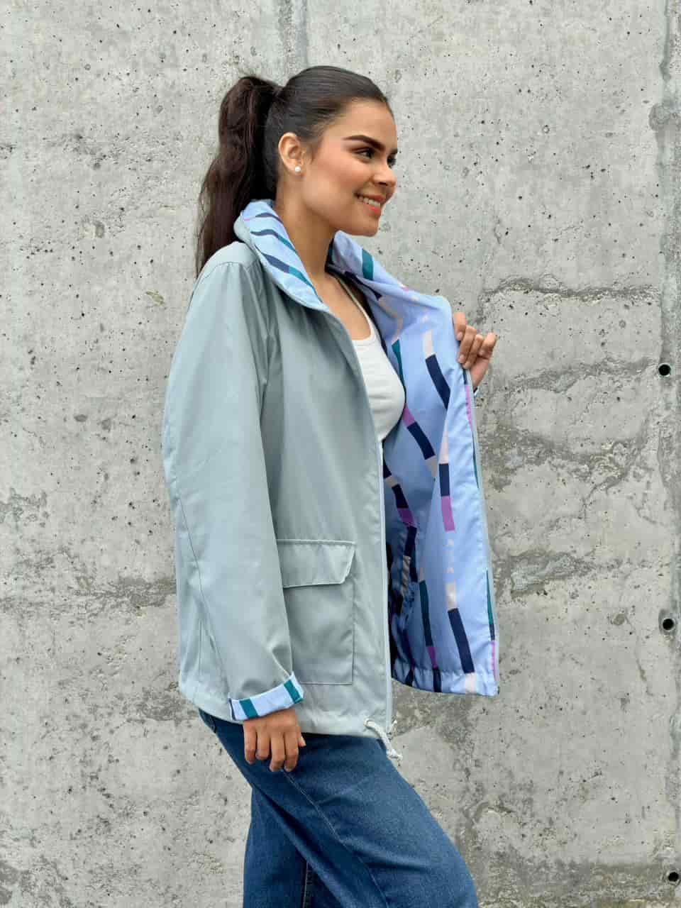 Chaqueta Doble Faz Azul Gris - miniatura 6