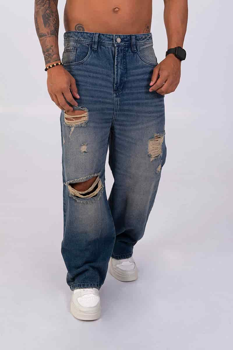 Jean moda ancho ripped - miniatura 3