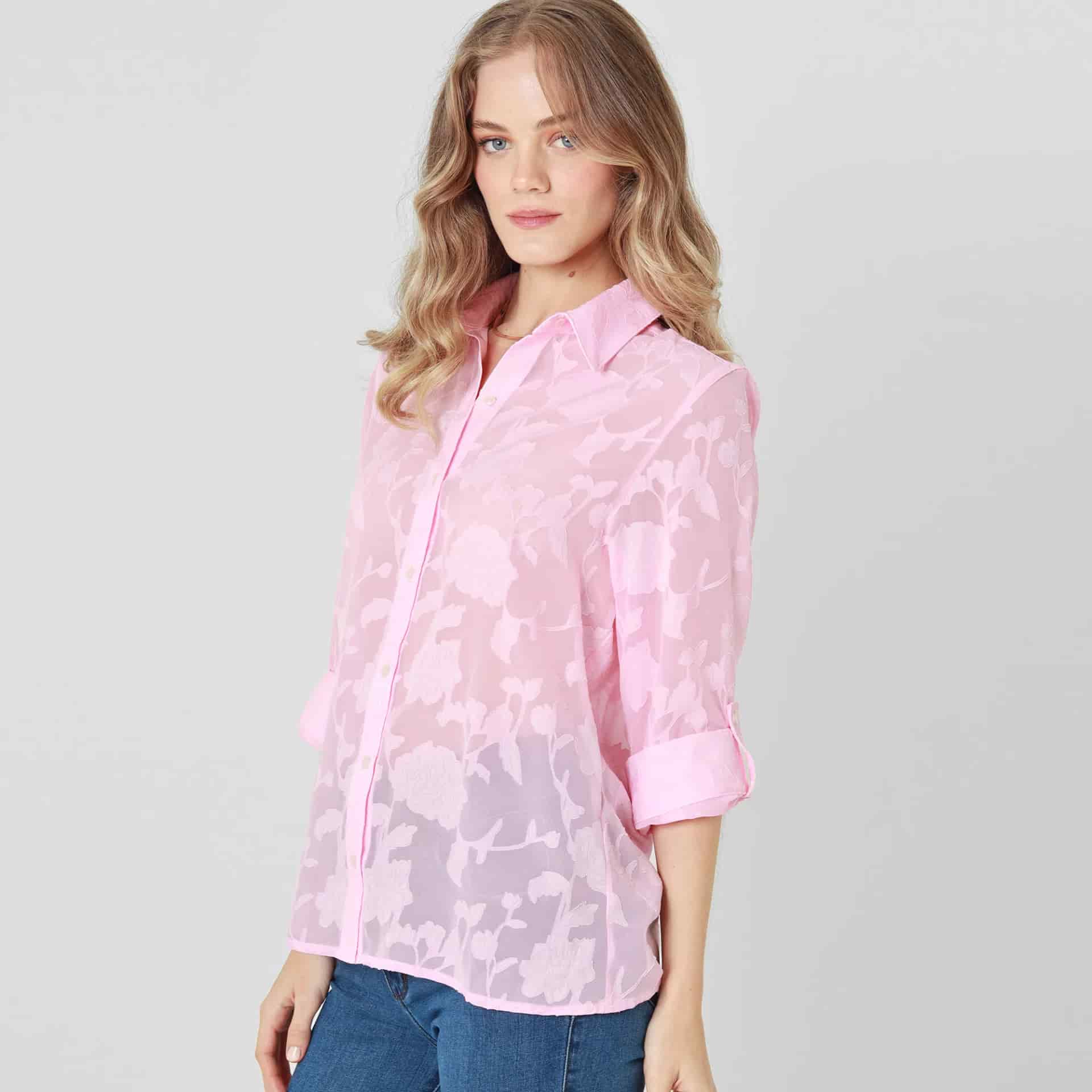 Blusa Cuello Camisero 3 Cuartos - miniatura 4