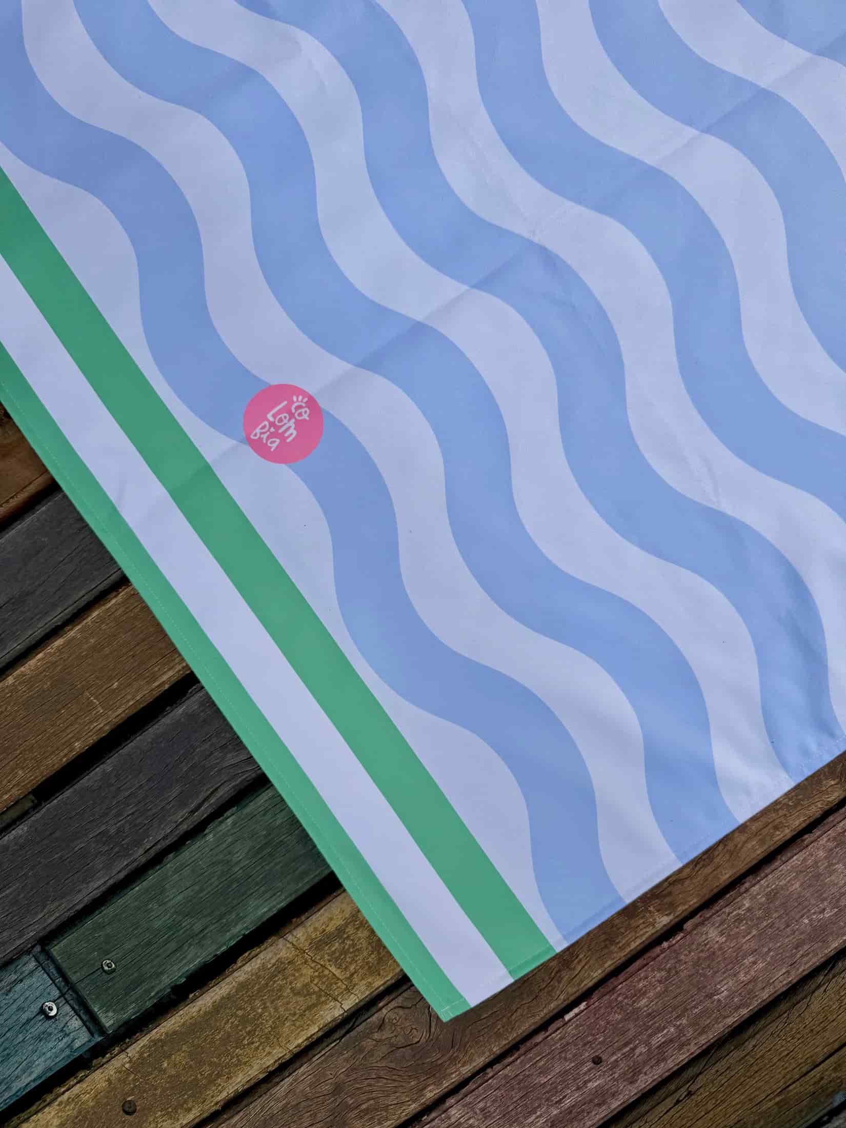 Toalla Estampada Ondas Azul - miniatura 4