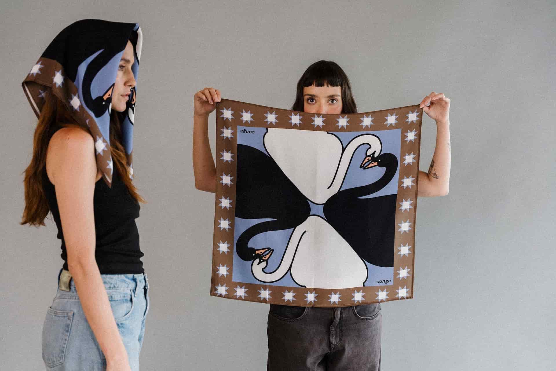 LOVERS SWANS SCARF - miniatura 4
