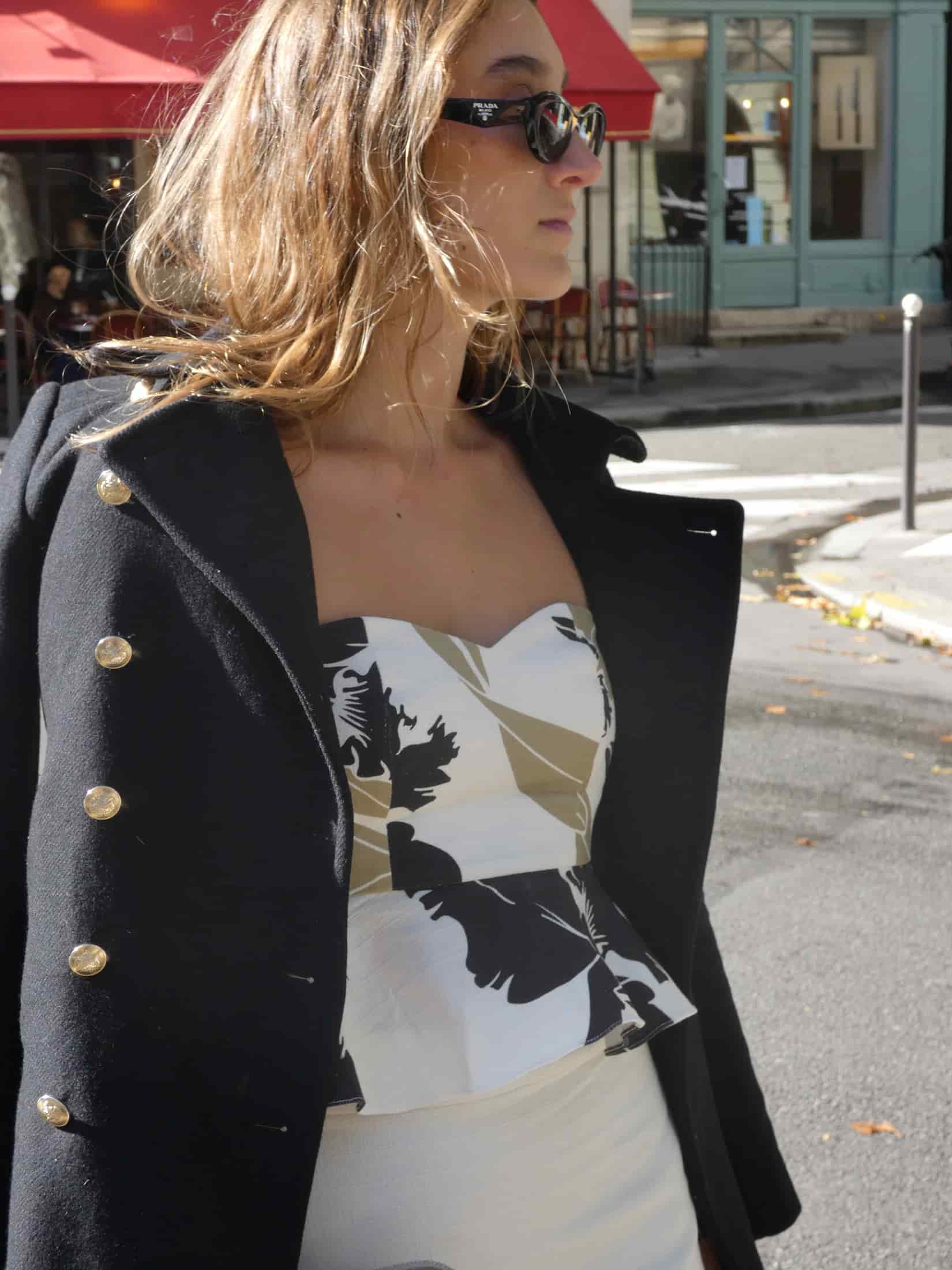Peplum Cotton Top / Black Orchids - miniatura 3
