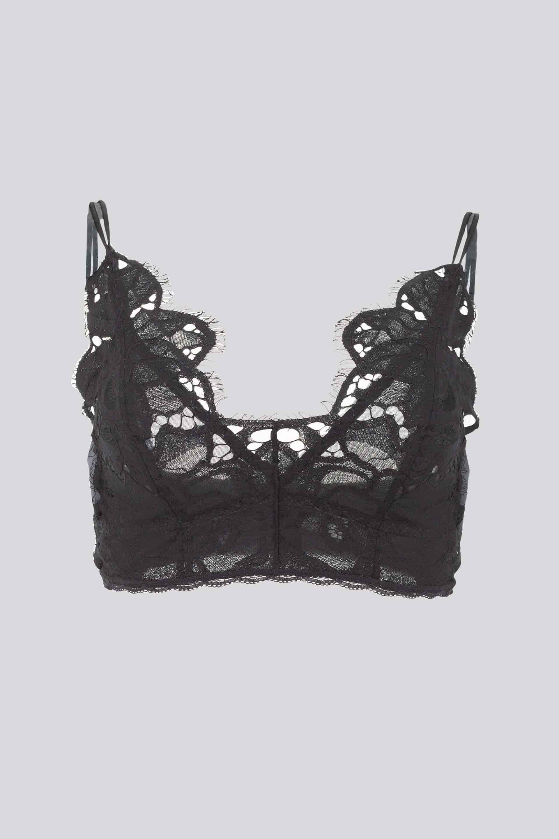 BRALETTE SIN ARO ELLIPSE ENCAJE ALGODÓN NEGRO - miniatura 2