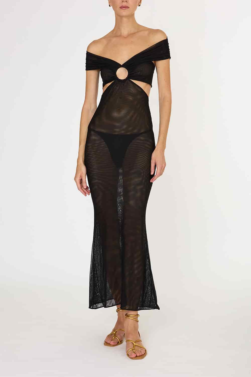 BLACK AMAIA LONG DRESS - miniatura 2