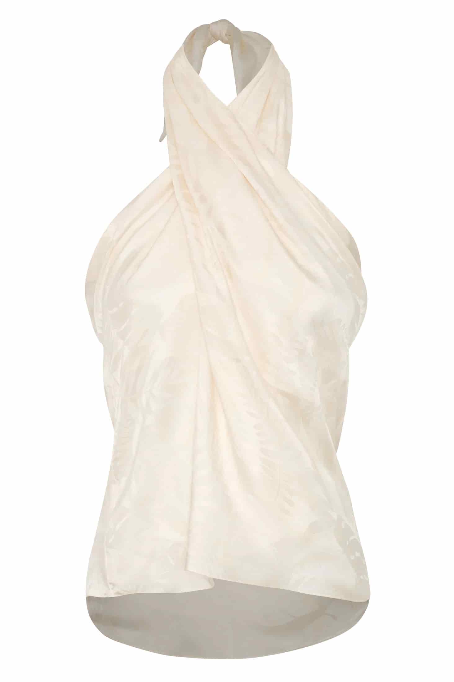 Cayetana Silk Jacquard Blouse / Ivory Rainforest - miniatura 1