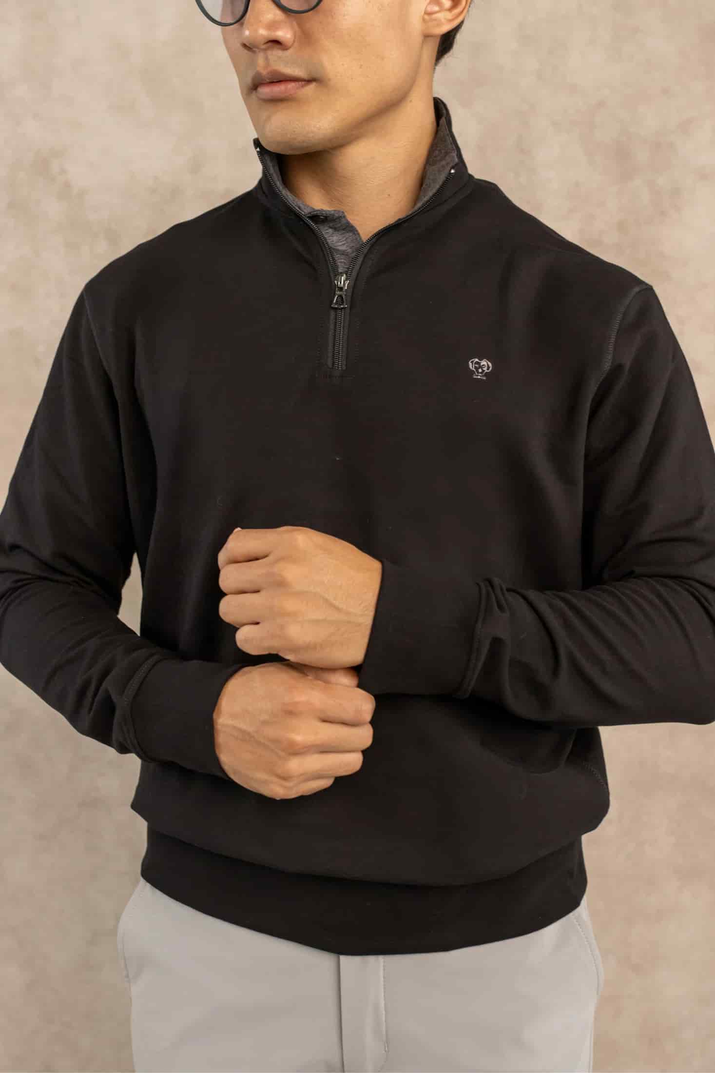 Halfzip Viana Antimanchas Negro - miniatura 5