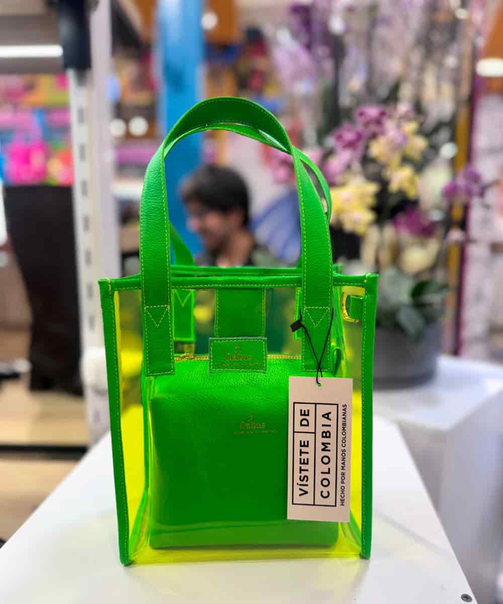 Bolso Transparente Mediano Verde - miniatura 3