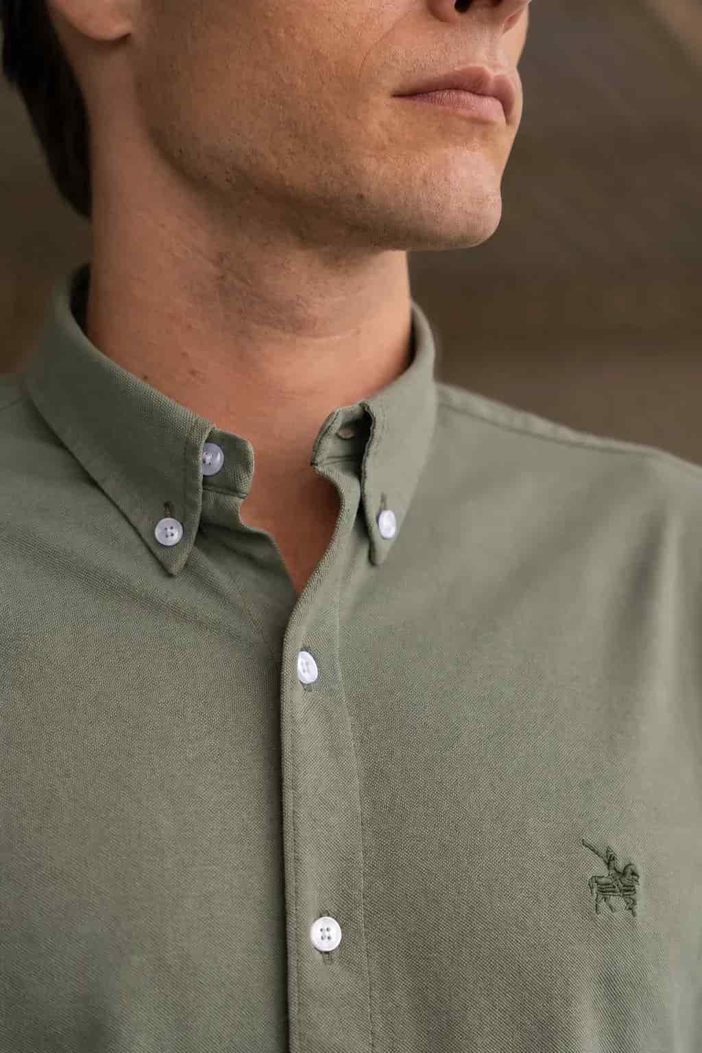 Camisa Micro Pique Hombre Verde - miniatura 4