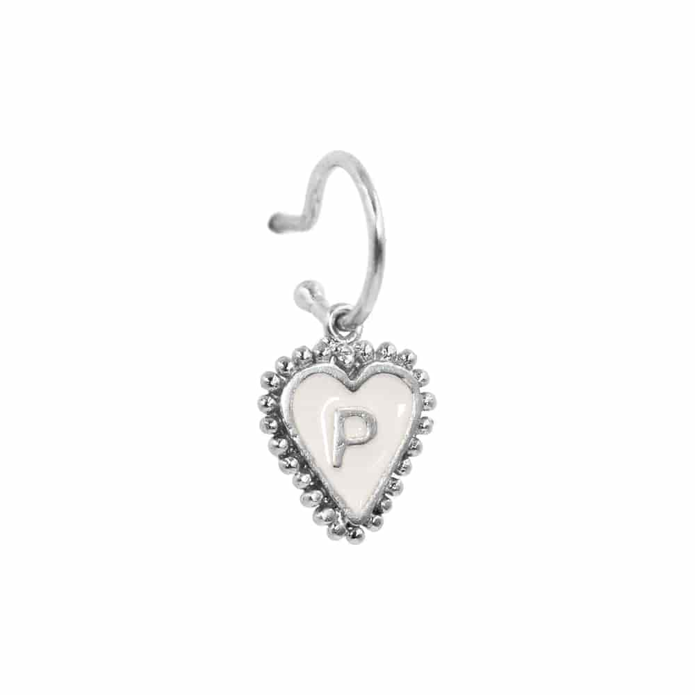 PreOrder Baby Hoops 9mm Letra Heart Plata - miniatura 23
