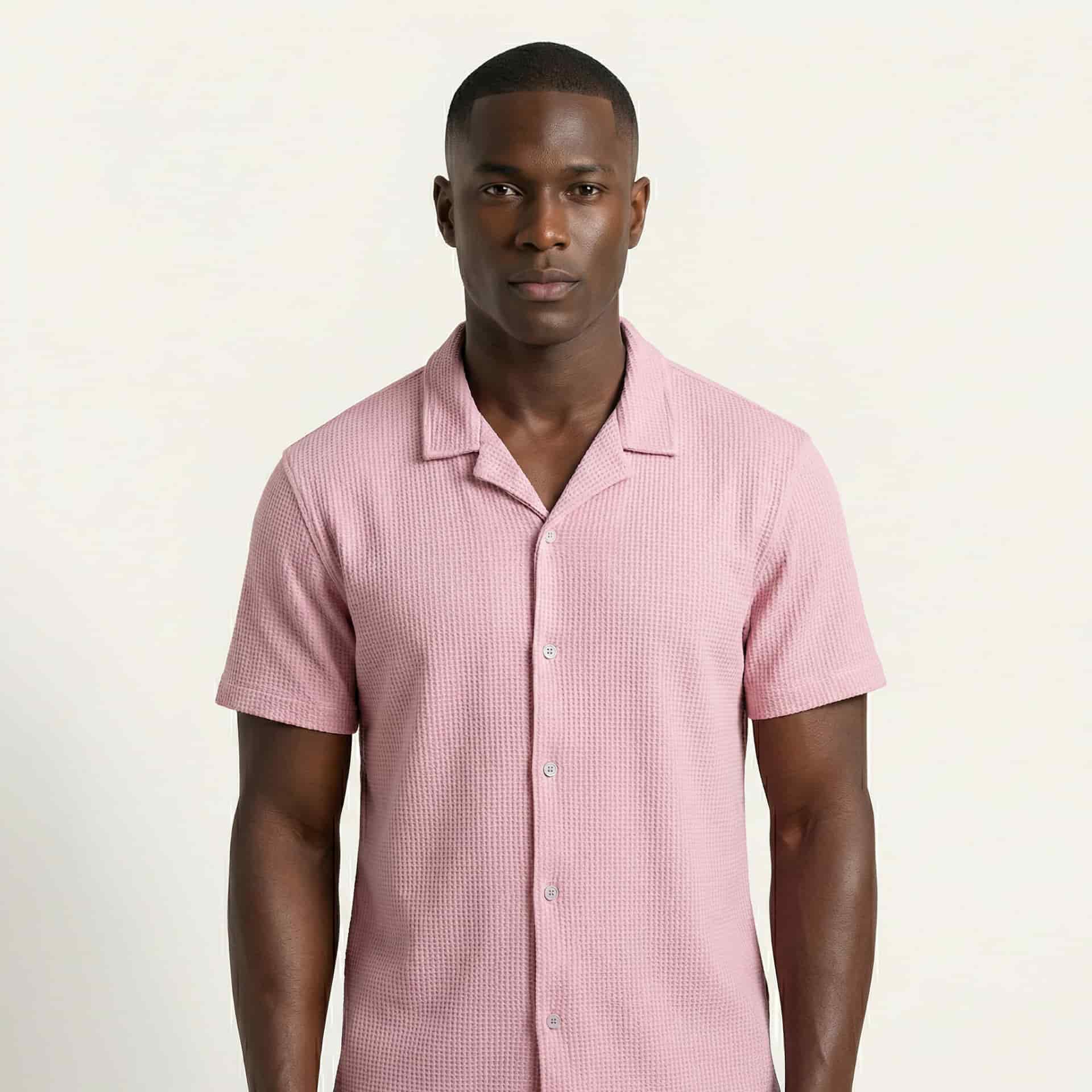 Camisa Texturizada Bowling Rosa C224 - miniatura 1