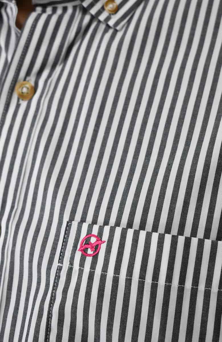 Camisa Manga larga a Rayas Negra para Hombre - miniatura 2