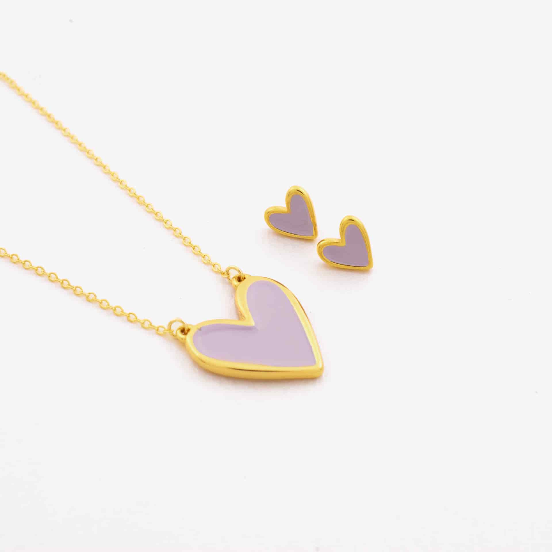 Set Cadena + Aretes Corazón - miniatura 7