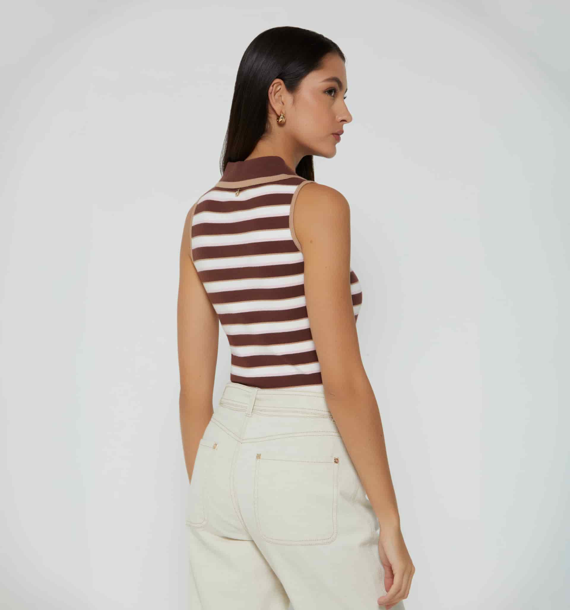 Blusa manga sisa con rayas - miniatura 8