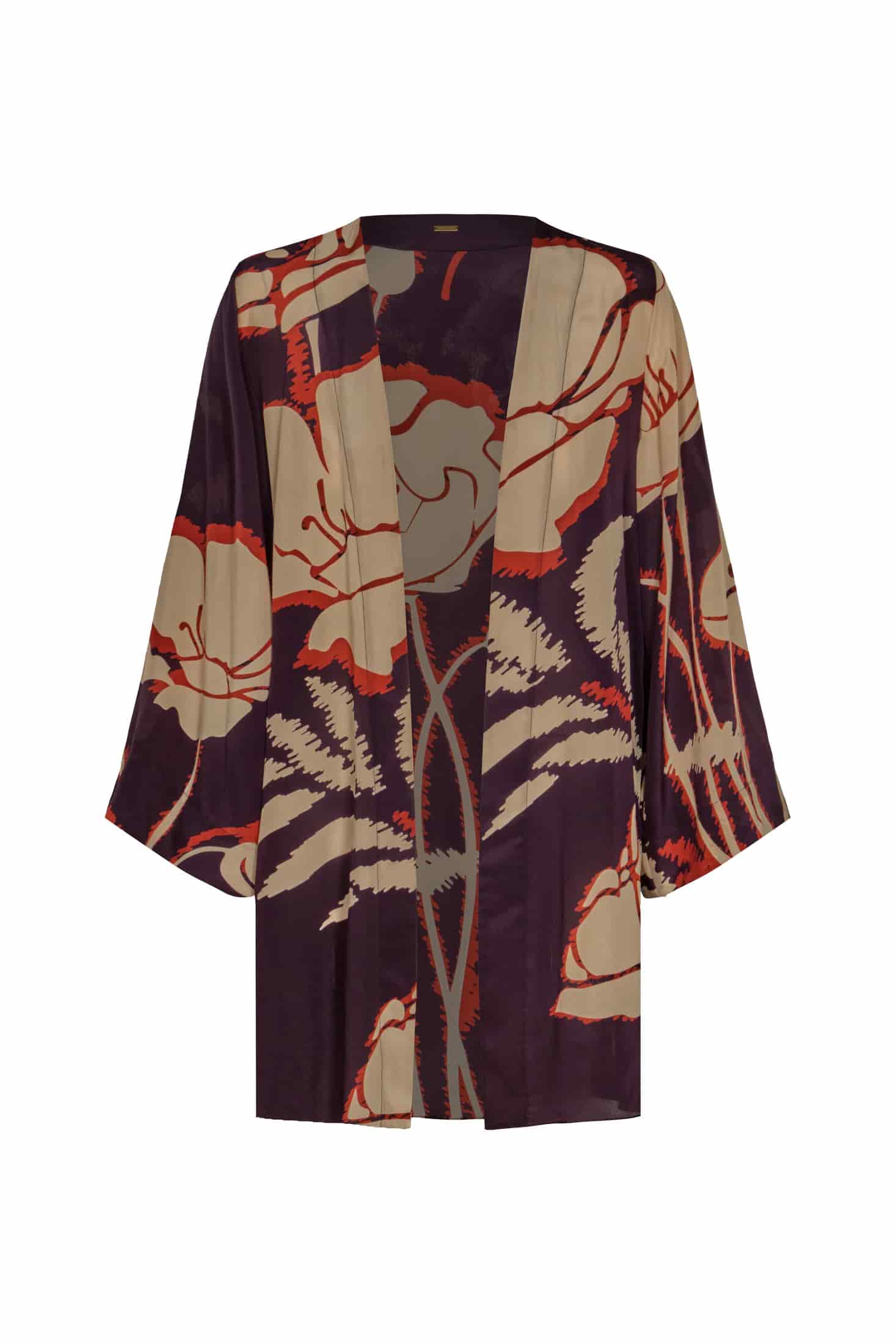 Joaquina Crepe Chine Mini Tunic / Purple Gladiolos - miniatura 4