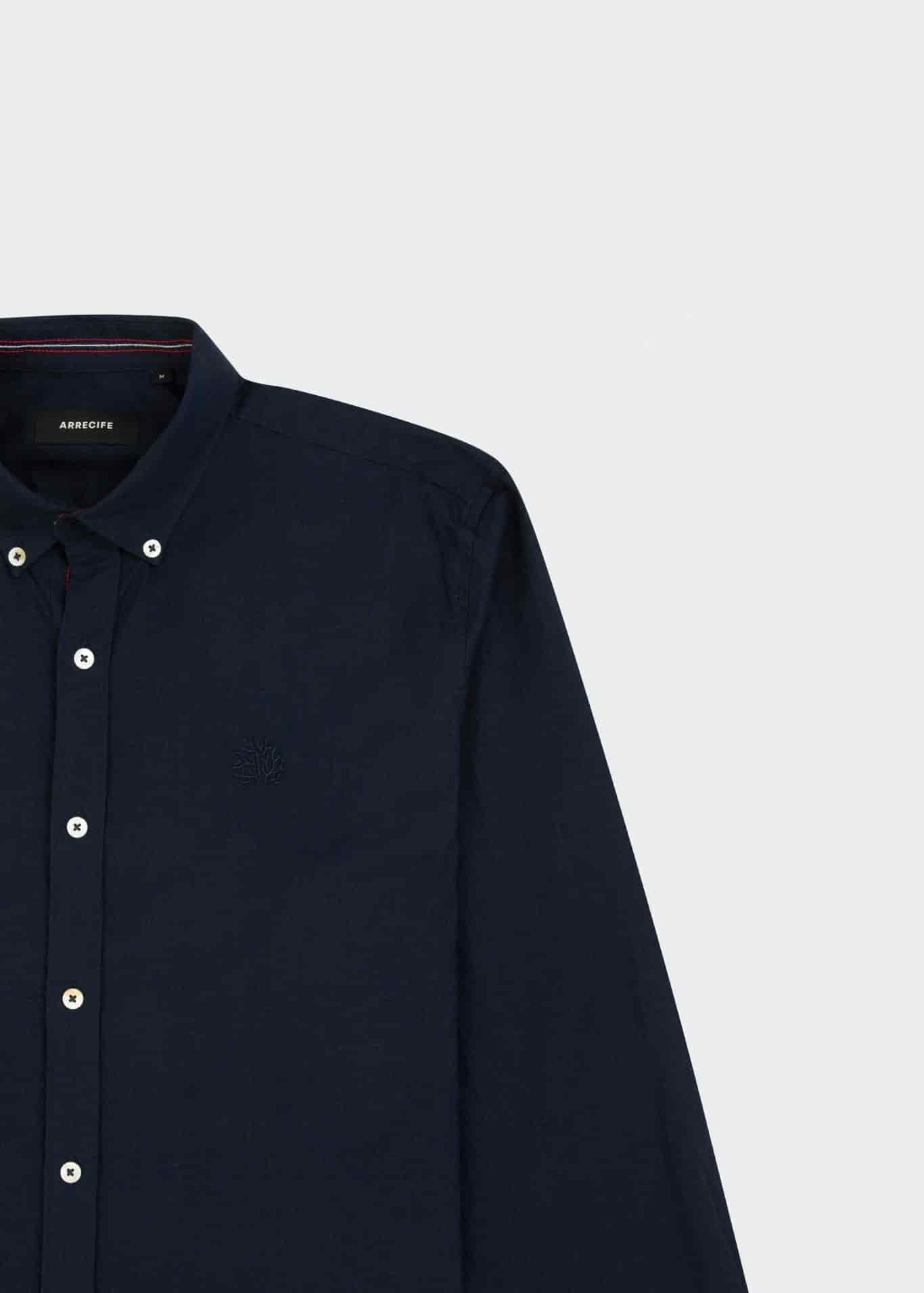 CAMISA LINO AZUL OSCURO - miniatura 2