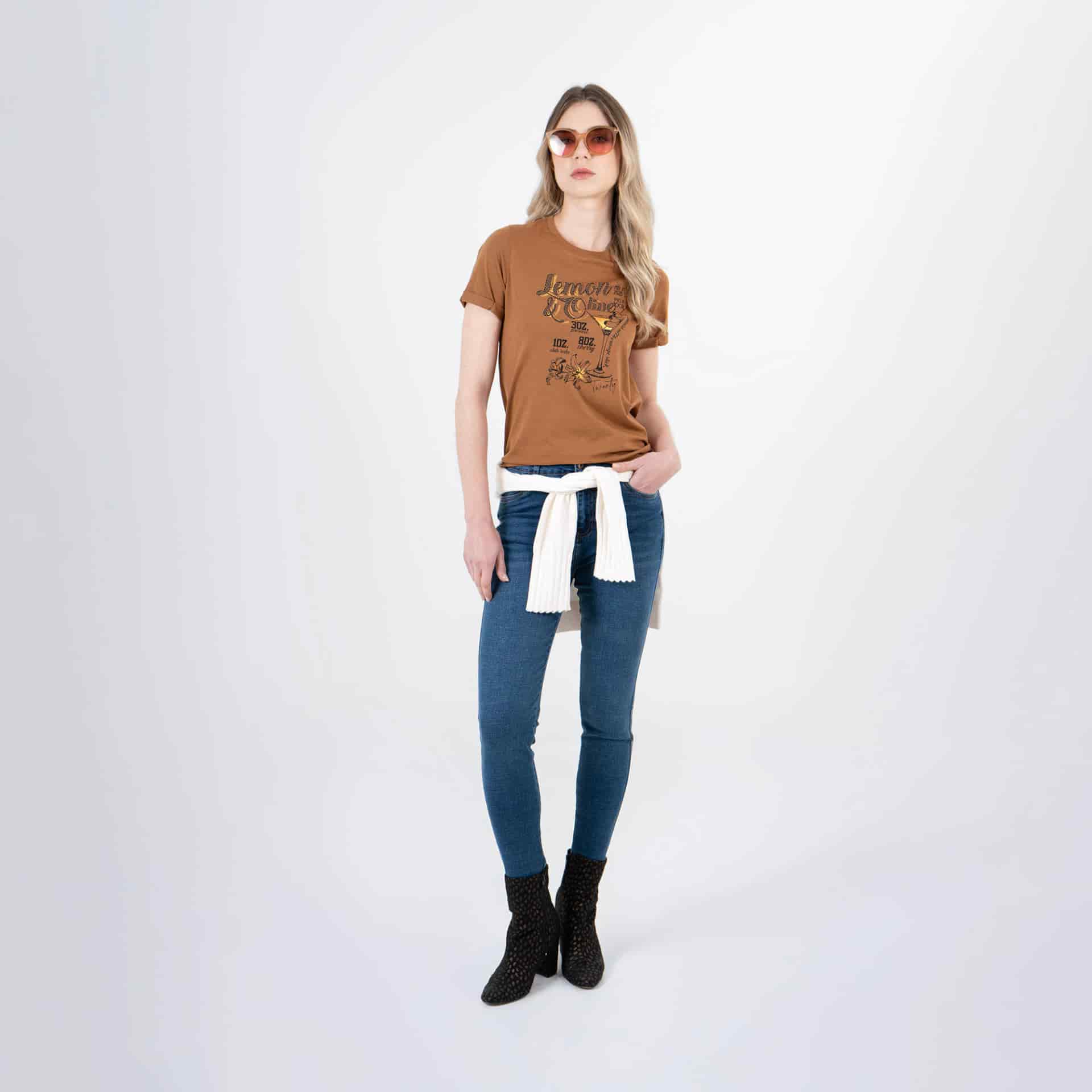Camiseta cuello redondo manga corta con estampado Lemon & Olive - miniatura 2