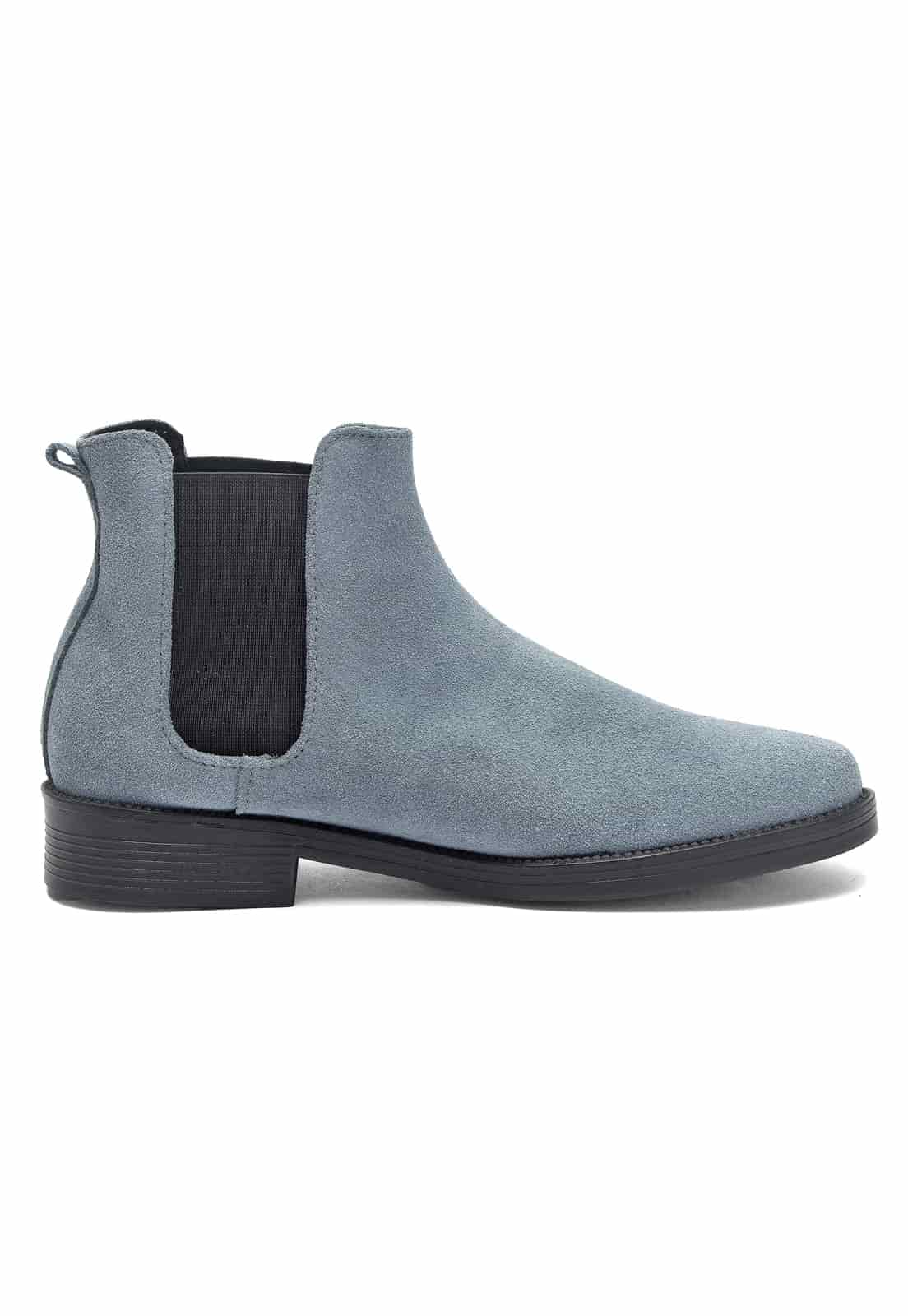 Botines chelsea gris en gamuza. - miniatura 3