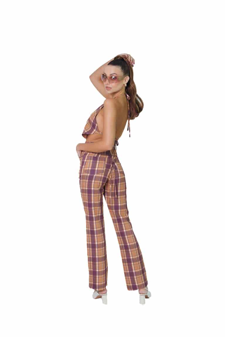 Howdy Top In Purple Tartan - miniatura 4