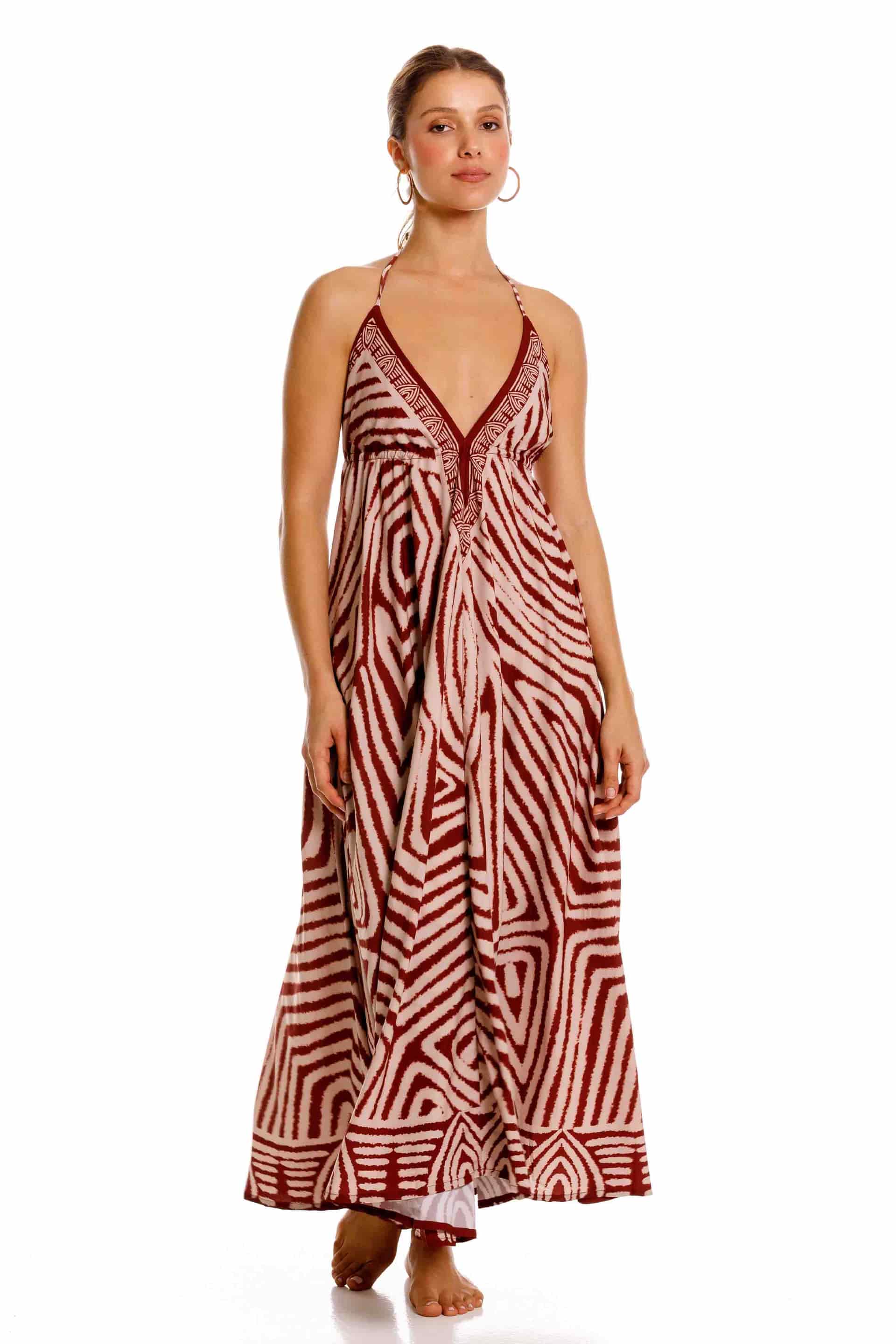 Vestido Largo Bohemia Nairobi Marron - miniatura 1