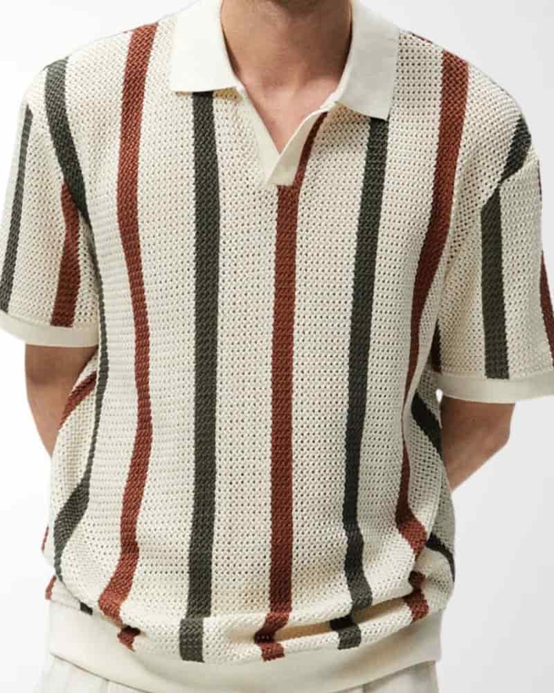 Resort Knit Stripe Polo - miniatura 2
