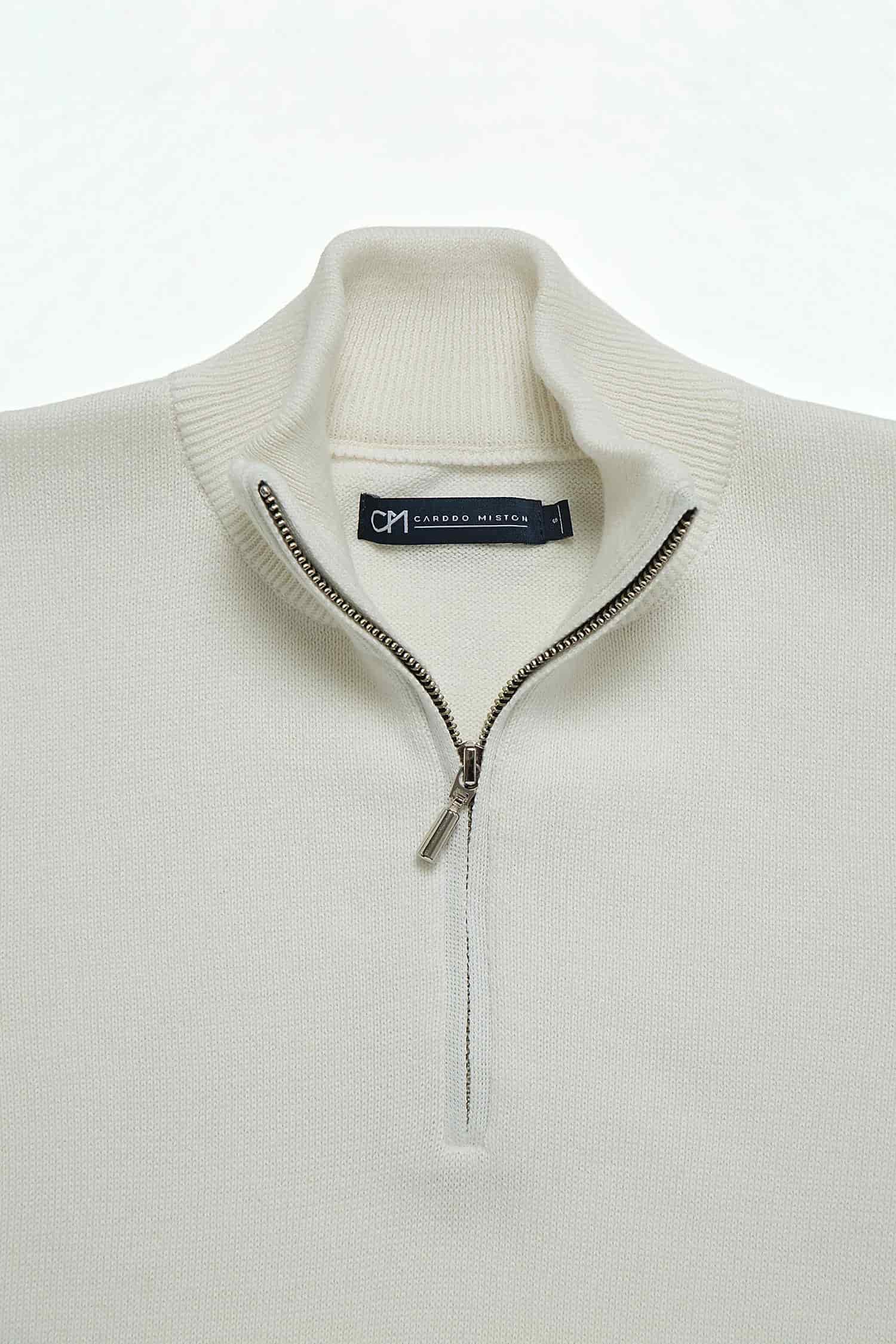 Saco Half Zip Algodón Crema - miniatura 2