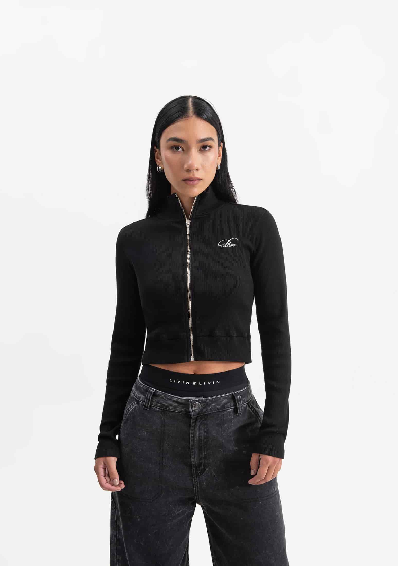 Knockout Woman Black Zip Jacket - miniatura 2