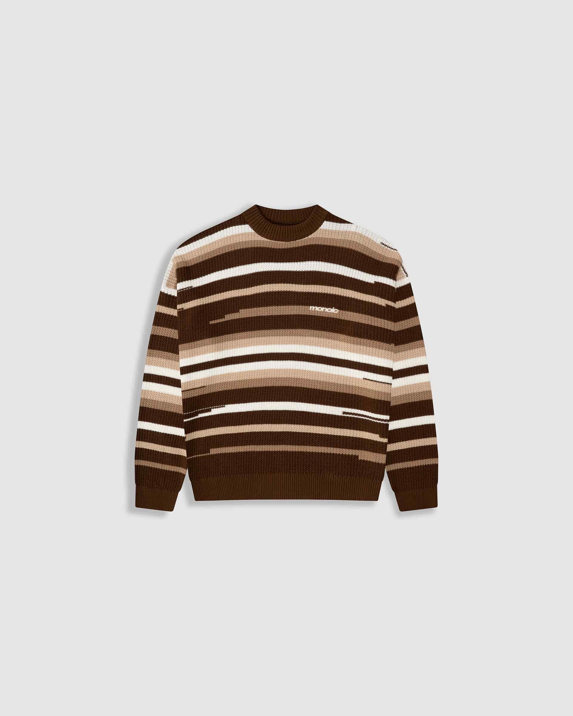 Striped Knitwear Sweater – Café, Crema y Beige - miniatura 1