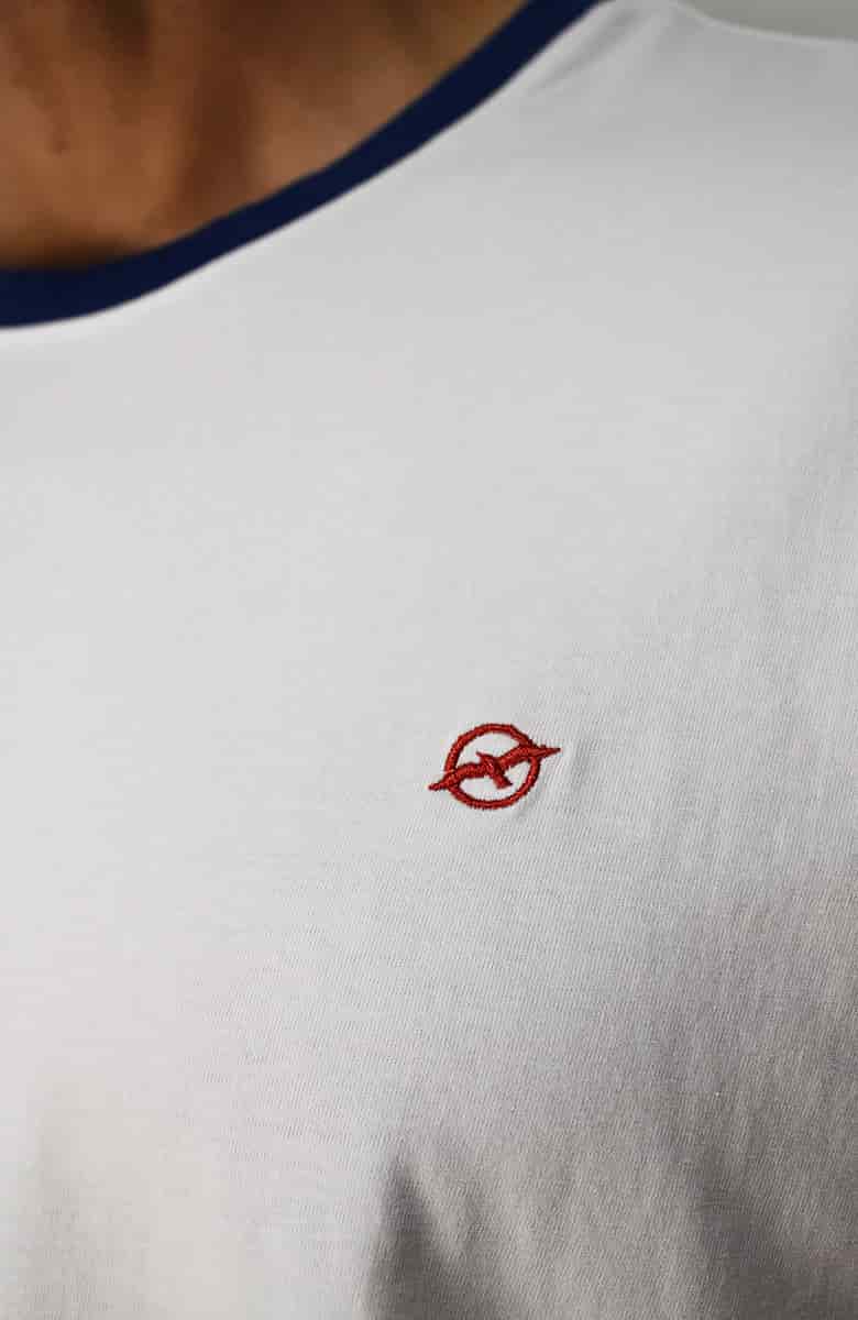 Camiseta cuello en contraste Blanco Para Hombre - miniatura 2