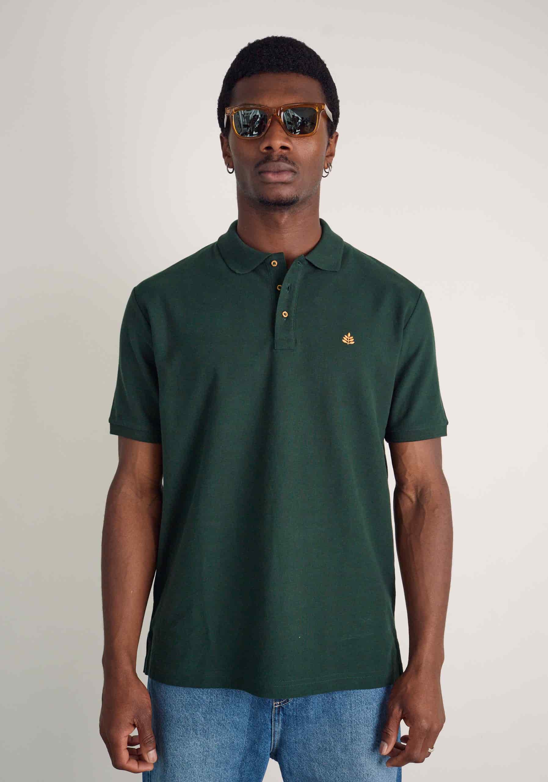 Camiseta Polo H Unicolor L-Nar Verde Osc - miniatura 4