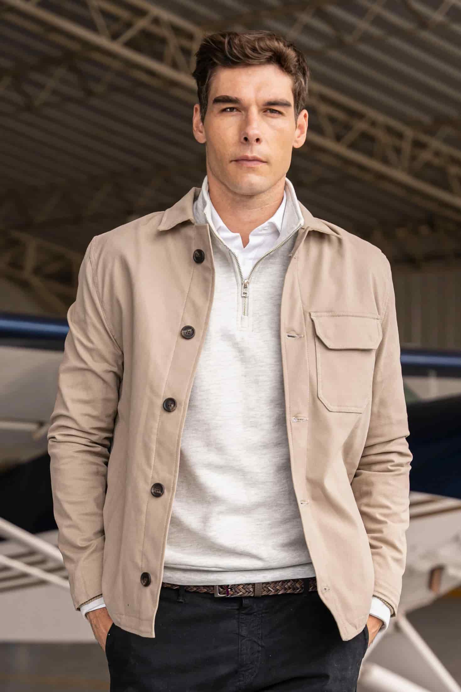 Suéter Halfzip Premium Hombre Arena - miniatura 3