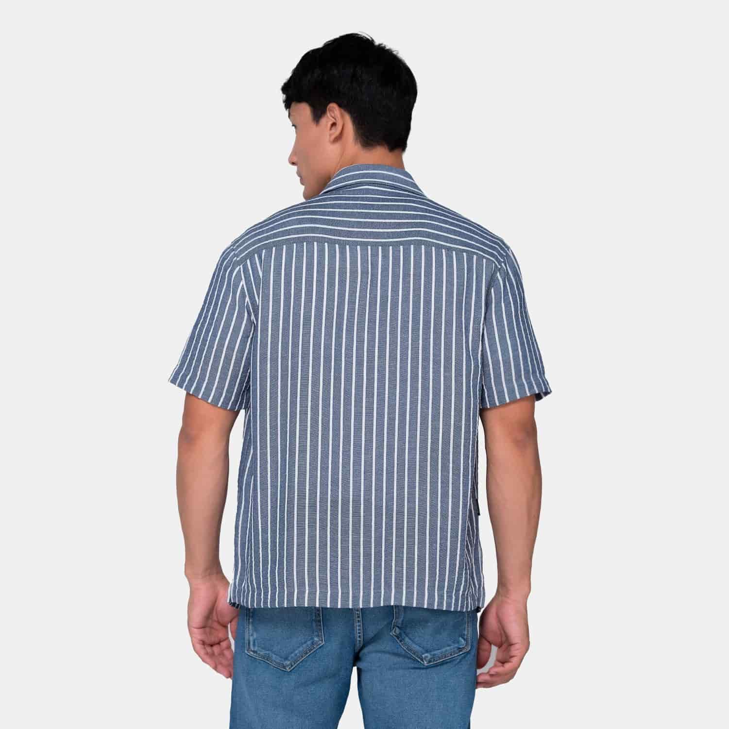 Vertical Stripes S/S Shirt Light Blue - miniatura 3