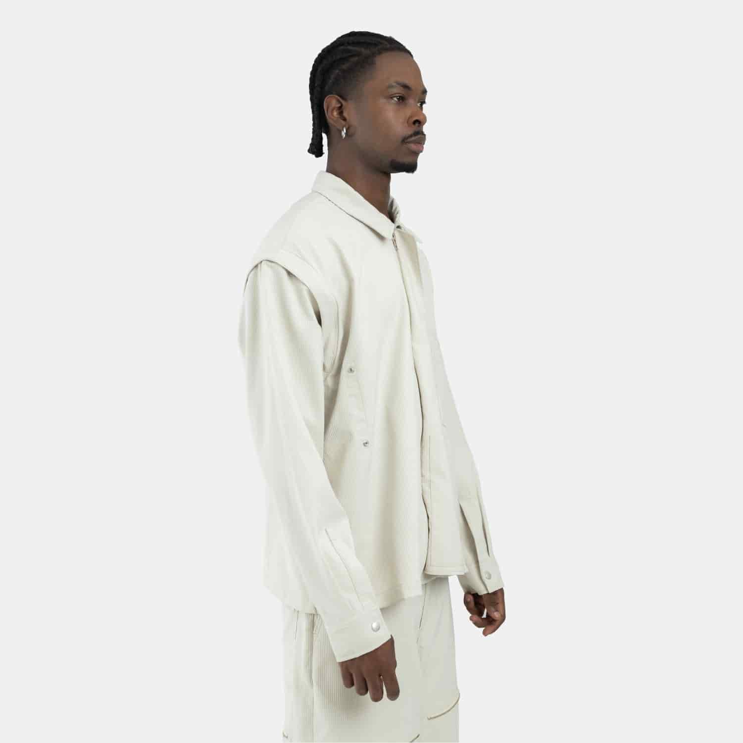 Convertible Utility Jacket Beige - miniatura 4